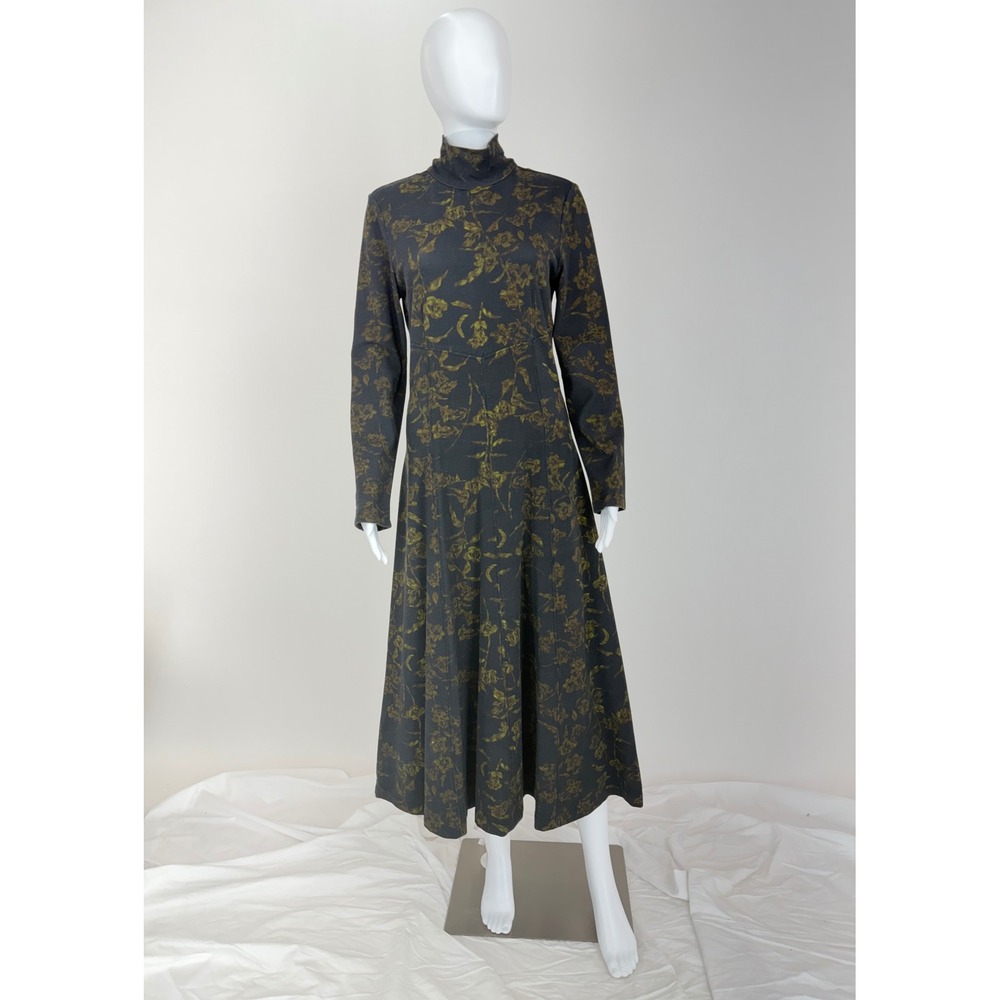 Tanya Taylor Floral Mock Neck Long Sleeve Midi Dress Size M - Picture 3 of 6